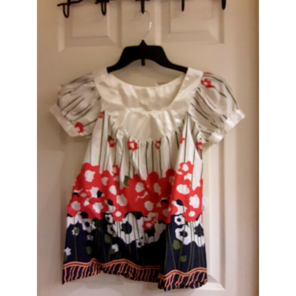 Dolled Up Blouse, Junior Girls Size Small Floral, Multi Color, Short Sleeve, EUC - Picture 1 of 4